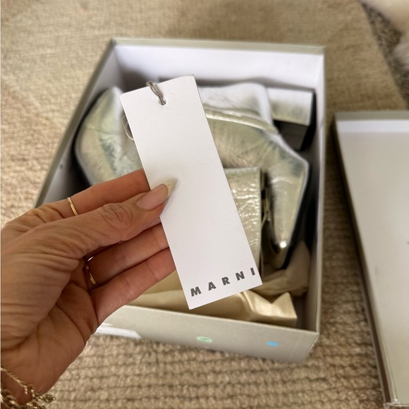 Marni Silver Leather Ankle Boots Mod style size 10  / 40 European - Picture 15 of 16